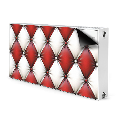 Radiator cover White and red pik pattern