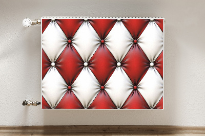 Radiator cover White and red pik pattern