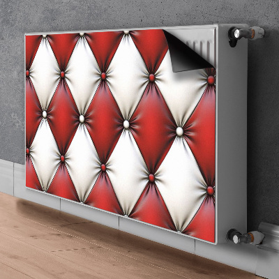 Radiator cover White and red pik pattern