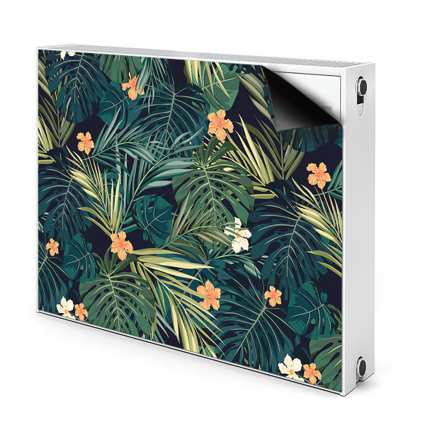 Printed radiator mat Flowers and leaves