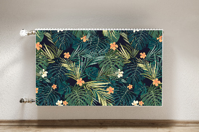 Printed radiator mat Flowers and leaves