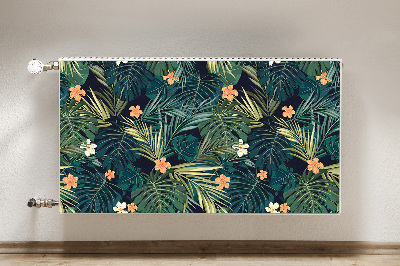 Printed radiator mat Flowers and leaves