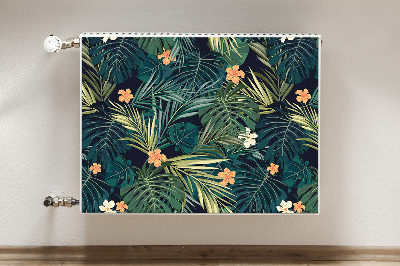 Printed radiator mat Flowers and leaves