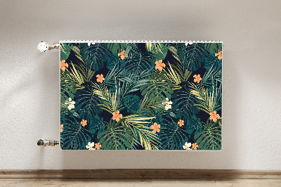 Printed radiator mat Flowers and leaves