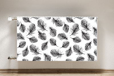 Decorative radiator cover Drawn feathers