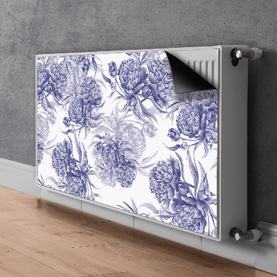 Magnetic radiator mat Purple peonies