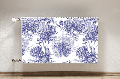 Magnetic radiator mat Purple peonies