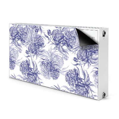 Magnetic radiator mat Purple peonies