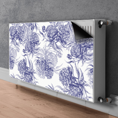 Magnetic radiator mat Purple peonies