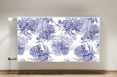 Magnetic radiator mat Purple peonies