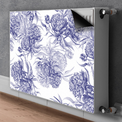 Magnetic radiator mat Purple peonies