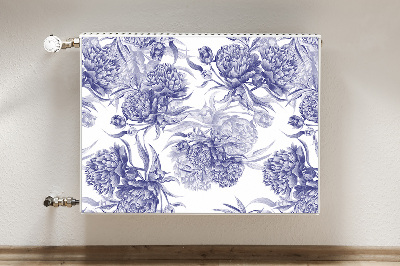 Magnetic radiator mat Purple peonies