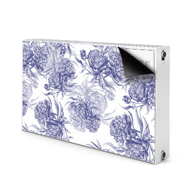 Magnetic radiator mat Purple peonies