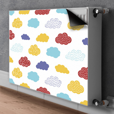 Decorative radiator cover Colorful clouds