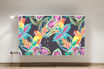 Radiator cover Colorful parrots