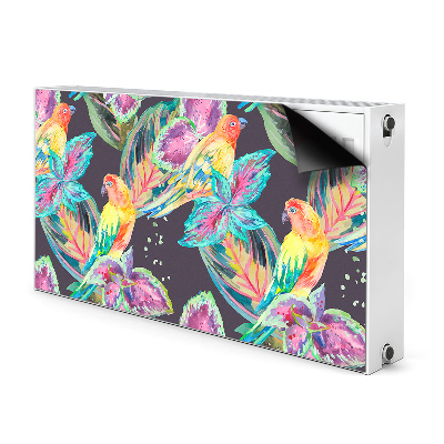 Radiator cover Colorful parrots