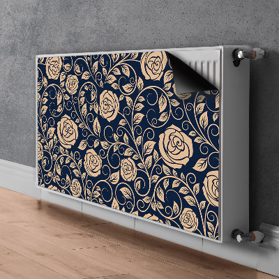 Magnetic radiator mat Vintage golden roses