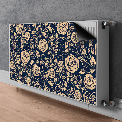 Magnetic radiator mat Vintage golden roses