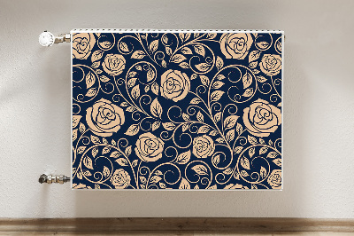 Magnetic radiator mat Vintage golden roses