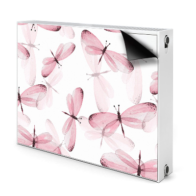 Magnetic radiator mat Pink dragonflies