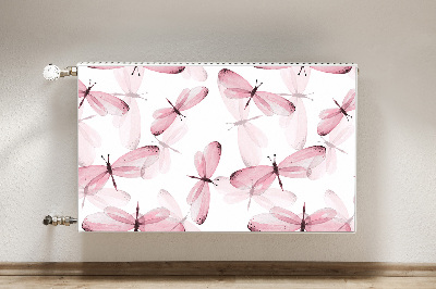 Magnetic radiator mat Pink dragonflies