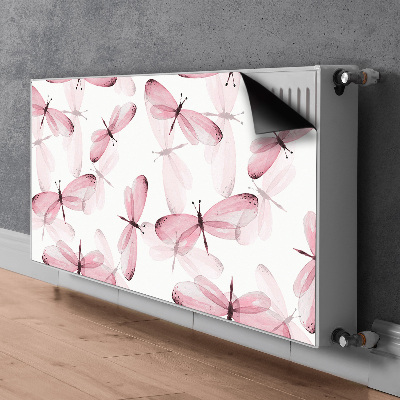 Magnetic radiator mat Pink dragonflies