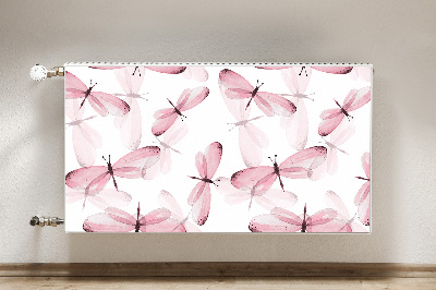 Magnetic radiator mat Pink dragonflies