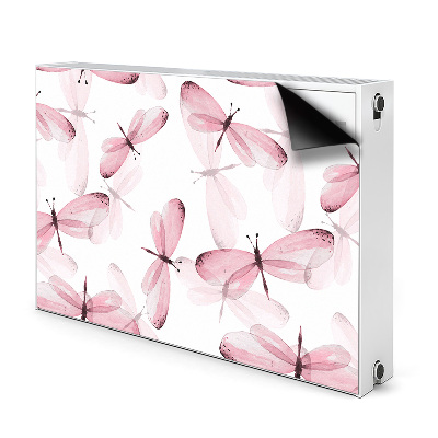 Magnetic radiator mat Pink dragonflies