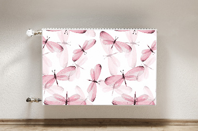 Magnetic radiator mat Pink dragonflies