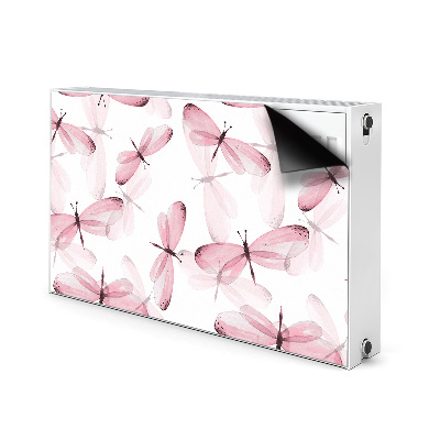 Magnetic radiator mat Pink dragonflies