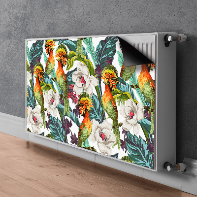 Magnetic radiator mat Exotic birds