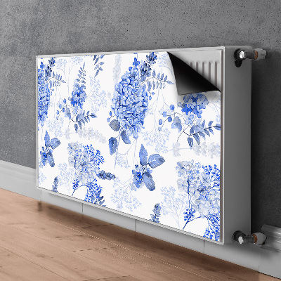 Magnetic radiator cover Blue hydrangea