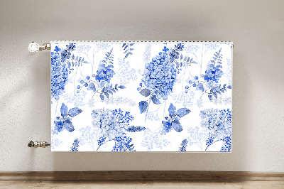 Magnetic radiator cover Blue hydrangea