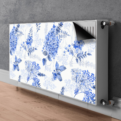 Magnetic radiator cover Blue hydrangea