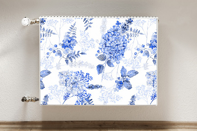 Magnetic radiator cover Blue hydrangea