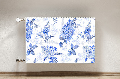 Magnetic radiator cover Blue hydrangea