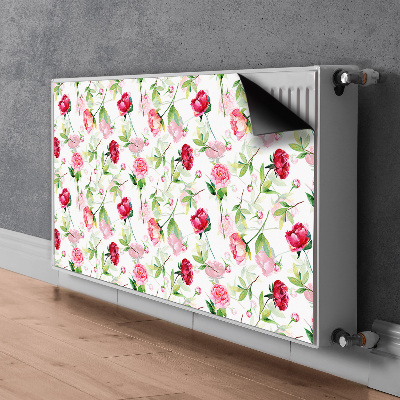 Radiator cover Red flowers