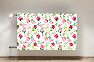 Radiator cover Red flowers