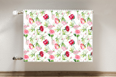 Radiator cover Red flowers