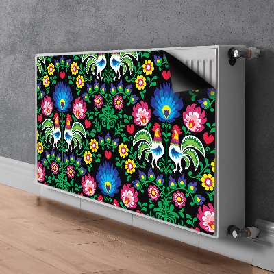 Decorative radiator cover folk art