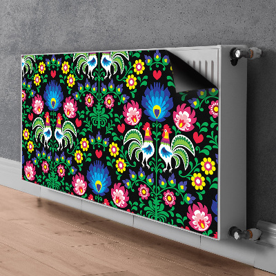 Decorative radiator cover folk art