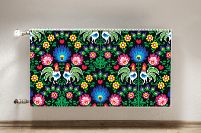 Decorative radiator cover folk art