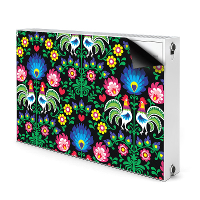 Decorative radiator cover folk art