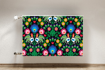 Decorative radiator cover folk art