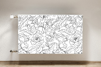 Printed radiator mat Peony flowers