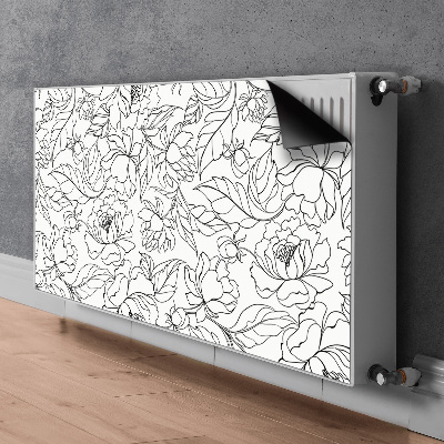 Printed radiator mat Peony flowers