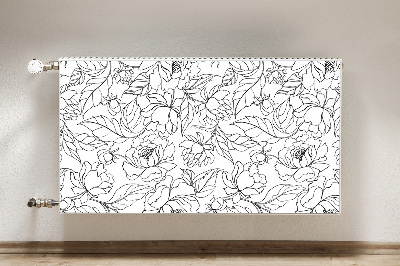 Printed radiator mat Peony flowers