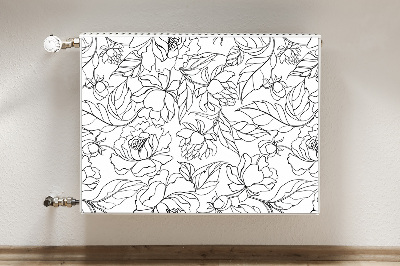 Printed radiator mat Peony flowers