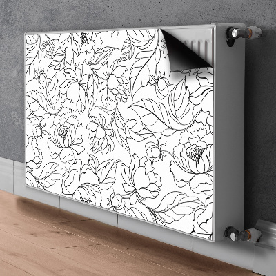 Printed radiator mat Peony flowers