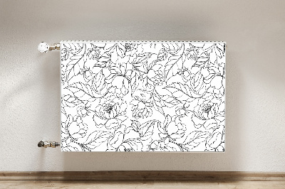 Printed radiator mat Peony flowers